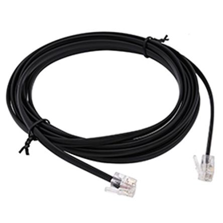 RS PRO Male RJ10 to Male RJ10 4 Core 28 AWG Telephone Cable, 4, Black Sheath, 5m [0]; 707-864