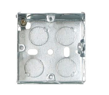 Contactum Silver Steel Back Box, BS, 1 Gangs [MBB125]; 175-2903