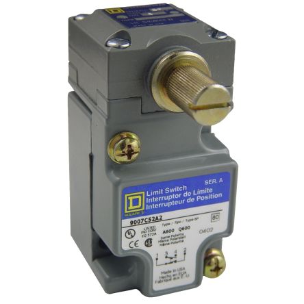 Telemecanique Sensors 9007 Series Limit Switch, NO/NC, IP67, SPDT-DB, Zinc Housing, 600V ac Max, 6A Max [9007C52N2M11]; 179-6078