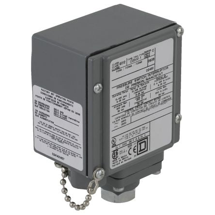 Telemecanique Sensors Pressure Switch, 13psi Min, 425psi Max, DPDT-DB (2NC-2NO) Output [9012GBW21]; 179-6124