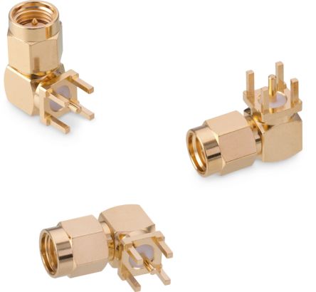 Wurth Elektronik WR-SMA Series, Plug PCB Mount SMA Connector, Solder Termination, Right Angle Body [60313002124523]; 180-9920