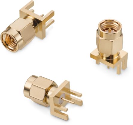 Wurth Elektronik WR-SMA Series, Plug Edge Mount SMA Connector, Solder Termination, Straight Body [60314202124525]; 180-9922