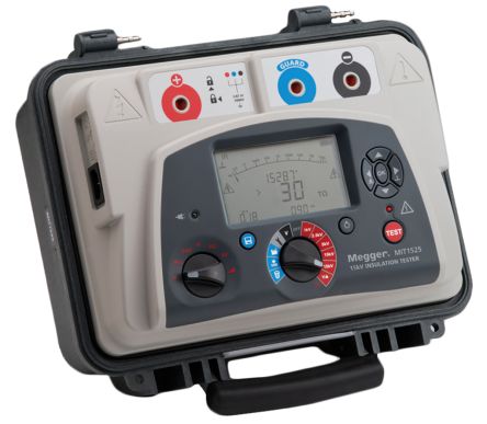 Megger MIT1525 Insulation Tester, 1000V Min, 15000V Max, 30TΩ Max, CAT IV [1012-517]; 189-1913