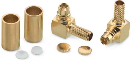 Wurth Elektronik WR-MMCX Series, Plug Cable Mount MMCX Connector, 50Ω, Crimp Termination, Right Angle Body [66036011210620]; 194-6050