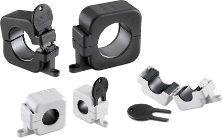 Wurth Elektronik Openable Ferrite Sleeve with key, 40 x 20 x 30mm, For Computer Data and Power Cable, Mounting on [7427151S]; 195-3891