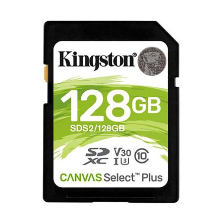 Kingston 128 GB SDXC SD Card, Class 10, UHS-I [SDS2/128GB]; 195-8337