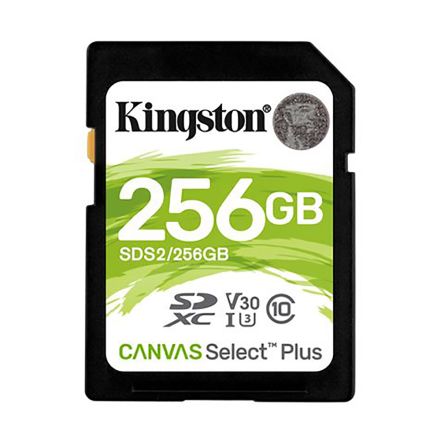 Kingston 256 GB SDXC SD Card, Class 10, UHS-I [SDS2/256GB]; 195-8338