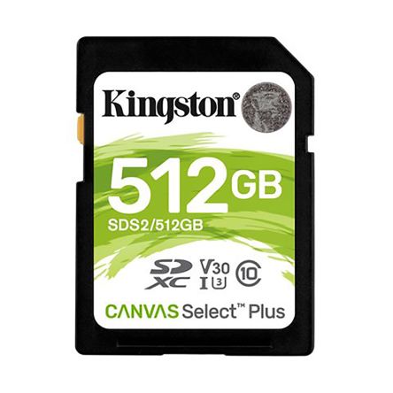 Kingston 512 GB SD SD Card, Class 10, UHS-I [SDS2/512GB]; 195-8339