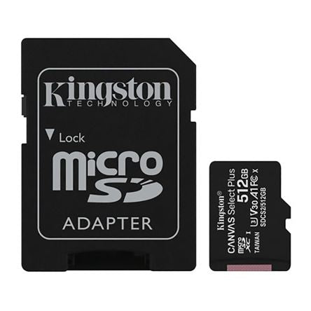 Kingston 512 GB MicroSD Micro SD Card, Class 10, UHS-I [SDCS2/512GB]; 195-8345