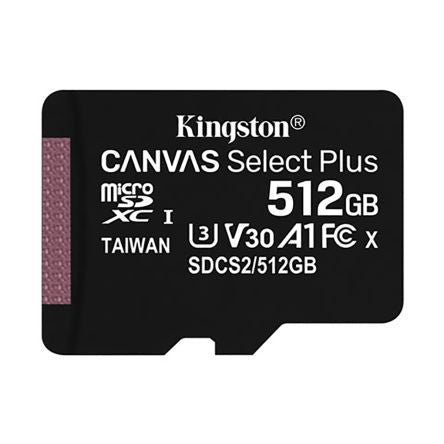 Kingston 512 GB MicroSD Micro SD Card, Class 10, UHS-I [SDCS2/512GBSP]; 195-8351