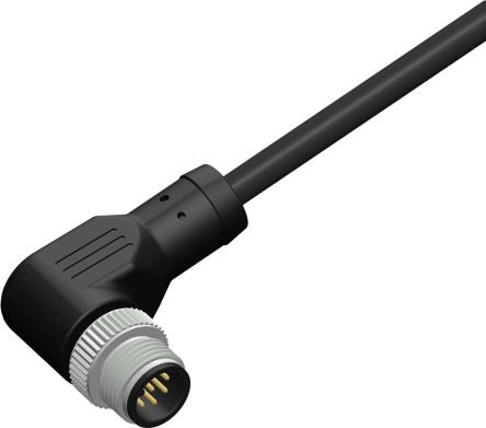 RS PRO Right Angle Male 8 way M12 to Right Angle Male Unterminated Sensor Actuator Cable, 5m [0]; 206-7635