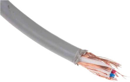 RS PRO 2 Core Microphone Cable, 0.14 mm² CSA Screened, 3.7mm od, 25m, Grey [0]; 207-5339