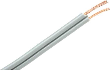 RS PRO 2 Core Speaker Cable, 0.34 mm² CSA, 1.8mm od, 100m, Grey [0]; 207-5344
