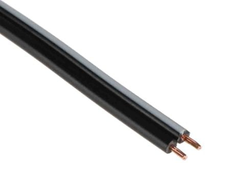 RS PRO 2 Core Speaker Cable, 0.34 mm² CSA, 1.8mm od, 100m, Black [0]; 207-5345