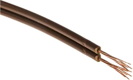 RS PRO 2 Core Speaker Cable, 0.34 mm² CSA, 1.8mm od, 100m, Brown [0]; 207-5346