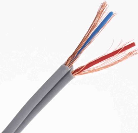 RS PRO 2 Core Microphone Cable, 0.078 mm² CSA Screened, 2 X 4mm od, 25m, Grey [0]; 207-5348