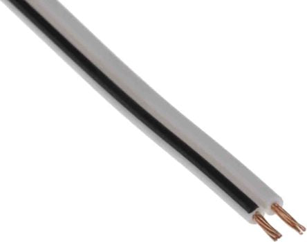 RS PRO 2 Core Speaker Cable, 0.34 mm² CSA, 1.8mm od, 100m, White [0]; 207-5349