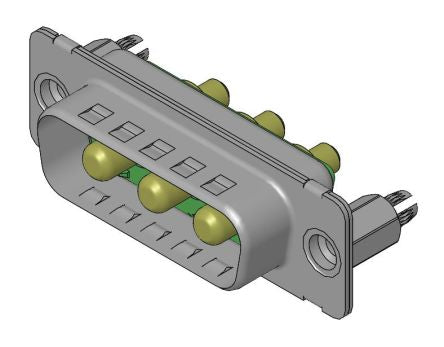 FCT from Molex 173107 3 Way D-sub Connector Socket, 6.86mm Pitch, with 4-40 Screw Locks [FM3W3P-1410 / 1731071426]; 207-5863