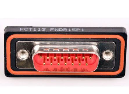 FCT from Molex 172704 15 Way Through Hole D-sub Connector Plug, 2.84mm Pitch, with 4-40 Screw Locks [FWDR15P1A / 1727040050]; 207-5920