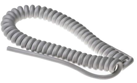 RS PRO Coiled 1.5 mm² 3 Core Power Cable, Grey TPU, 1m [0]; 208-0208