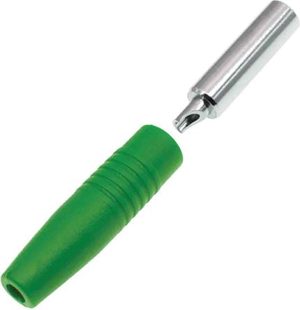 RS PRO Green Female Banana Socket, 4 mm Connector, Solder Termination, 24A, 30V, Nickel Plating [0]; 208-0248