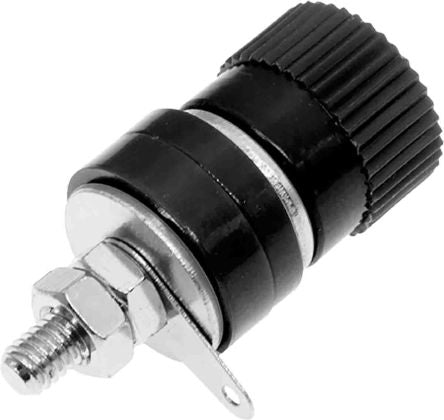 RS PRO Black Female Banana Socket, 4 mm Connector, Solder Termination, 24A, 30V, Nickel Plating [0]; 208-0286