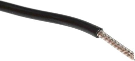 RS PRO Black 1.32mm² Hook Up Wire, 16 AWG, 26/0.25mm, 30.5m, PVC Insulation [0]; 208-1099