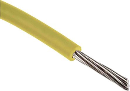 RS PRO Yellow 0.22mm² Hook Up Wire, 24 AWG, 7/0.20mm, 305m, PVC Insulation [0]; 208-1125