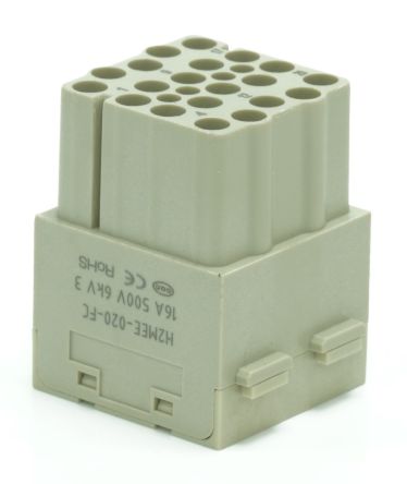 RS PRO Heavy Duty Power Connector Insert, 16A, Female, 20 Contacts [0]; 208-4086