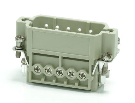 RS PRO Heavy Duty Power Connector Insert, 16A, Male, 10 Contacts [0]; 208-4333