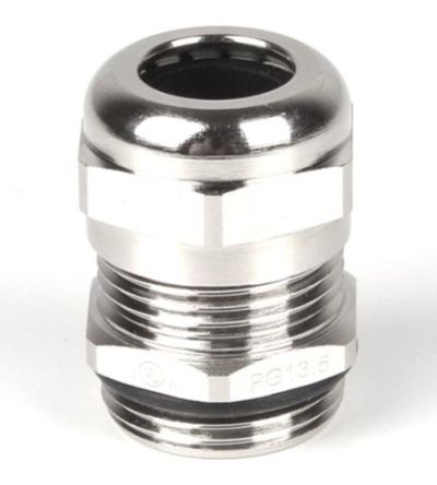 RS PRO Metallic Brass Cable Gland, PG13.5 Thread, 6mm min., 12mm max., IP68 [0]; 208-4380