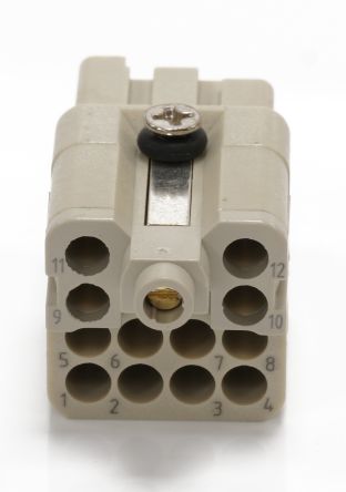 RS PRO Heavy Duty Power Connector Insert, 10A, Female, 12 Contacts [0]; 208-4609