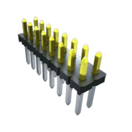 Samtec TLW Series Straight Through Hole Pin Header, 40 Contact(s), 2.54 mm Pitch, 1 Row(s), Unshrouded [TLW-140-05-G-S]; 208-6001
