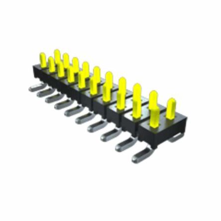 Samtec TMM Series Right Angle Surface Pin Header, 6 Contact(s), 2 mm Pitch, 2 Row(s), Unshrouded [TMM-103-01-T-D-SM-P-TR]; 208-6004