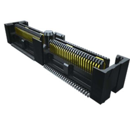 Samtec QFS Series Right Angle Surface Mount PCB Socket, 52-Contact, 2-Row, 0.64mm Pitch, Solder Termination [QFS-026-04.25-L-D-A-P-TR]; 208-8964