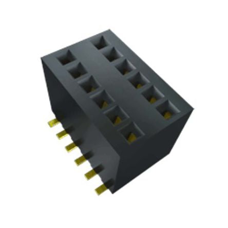 Samtec RSM Series Straight Through Hole Mount PCB Socket, 8-Contact, 2-Row, 1.27mm Pitch, Solder Termination [RSM-104-02-L-D]; 208-9150