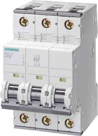 Siemens SENTRON 5SY4 MCB, 3P, 8A Curve C, 400V AC, 72V DC [5SY4308-7]; 209-6661