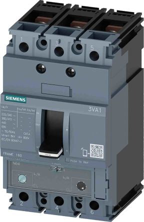 Siemens, SENTRON MCCB 3P 125A, Breaking Capacity 55 kA [3VA1112-5EF32-0AA0]; 209-6758