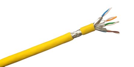 RS PRO, 100m Cat7, Yellow, S/FTP Shielded, Unterminated LSZH Sheath [0]; 209-7612