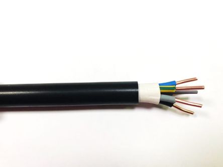 RS PRO 4 mm² 5 Core Power Cable, Black PVC, 100m [0]; 209-7995