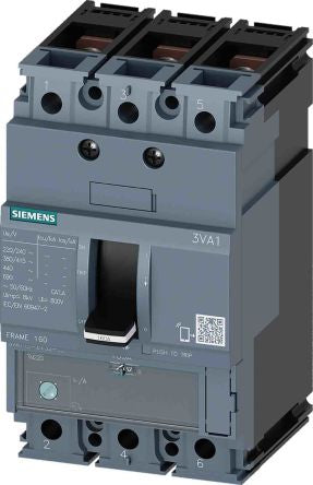 Siemens, SENTRON MCCB 3P 16A, Breaking Capacity 55 kA, Fixed Mount [3VA1196-5EE32-0AA0]; 210-1685