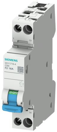 Siemens SENTRON 5SY1 MCB, 1P, 10A, Type F2, 230V AC, 60V DC [5SY1710-4]; 210-3399