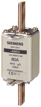 Siemens 224A Centred Tag Fuse, NH2, 690V [3NA3242-6]; 210-6892