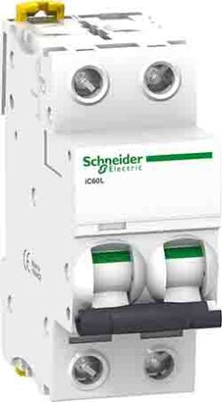 Schneider Electric Acti 9 A9F9 MCB, 2P, 32A, Type Z, 400V AC, 125V DC, 20 kA, 15 kA Breaking Capacity [A9F92232]; 211-2491