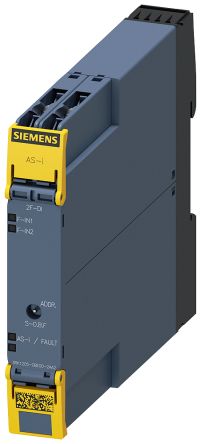 Siemens AS-I Safe SlimLine Compact Series I/O module for Use with Control Cabinet [3RK1205-0BE00-2AA2]; 211-8966