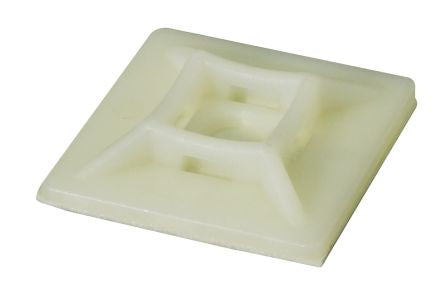 RS PRO Self Adhesive Natural Cable Tie Mount 28 mm x 28mm, 5.3mm Max. Cable Tie Width [0]; 213-8539