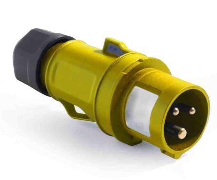RS PRO IP54 Yellow Cable Mount 3P Industrial Power Plug, Rated At 16A, 100 → 130 V [0]; 214-4078