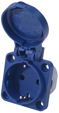 RS PRO IP54 Blue Panel Mount 2P + E Industrial Power Socket, Rated At 16A, 230 V [0]; 214-4099