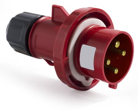 RS PRO IP67 Red Cable Mount 3P + E Industrial Power Plug, Rated At 32A, 380 → 415 V [0]; 214-4113