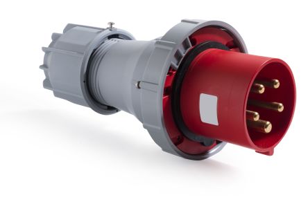 RS PRO IP67 Red Cable Mount 3P + N + E Industrial Power Plug, Rated At 125A, 380 → 415 V [0]; 214-4119